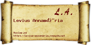 Levius Annamária névjegykártya
